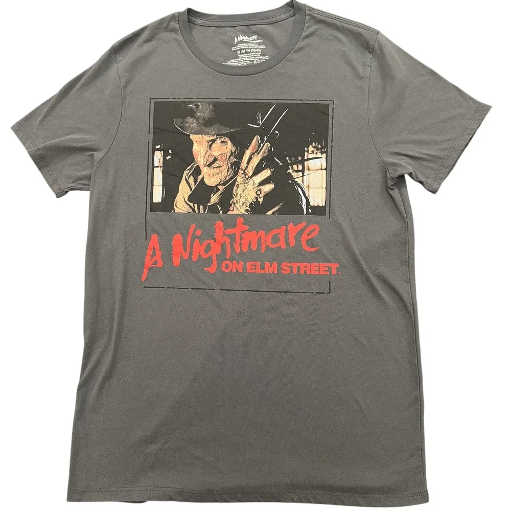 Mad Engine Nightmare on Elm Street Freddy Krueger Graphic Tee Gray Mens Medium